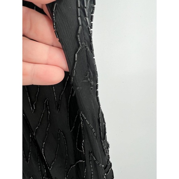 Stenay Vintage black and gold sequin 100% silk long cocktail dress size 10 - Picture 4 of 7